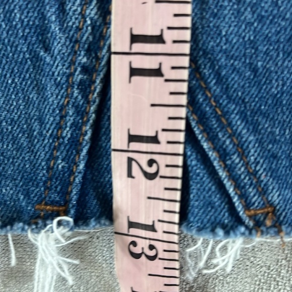Madewell Rigid Denim Raw Hem A-Line Mini Skirt Leandra Wash Size 26/4 - Picture 10 of 11